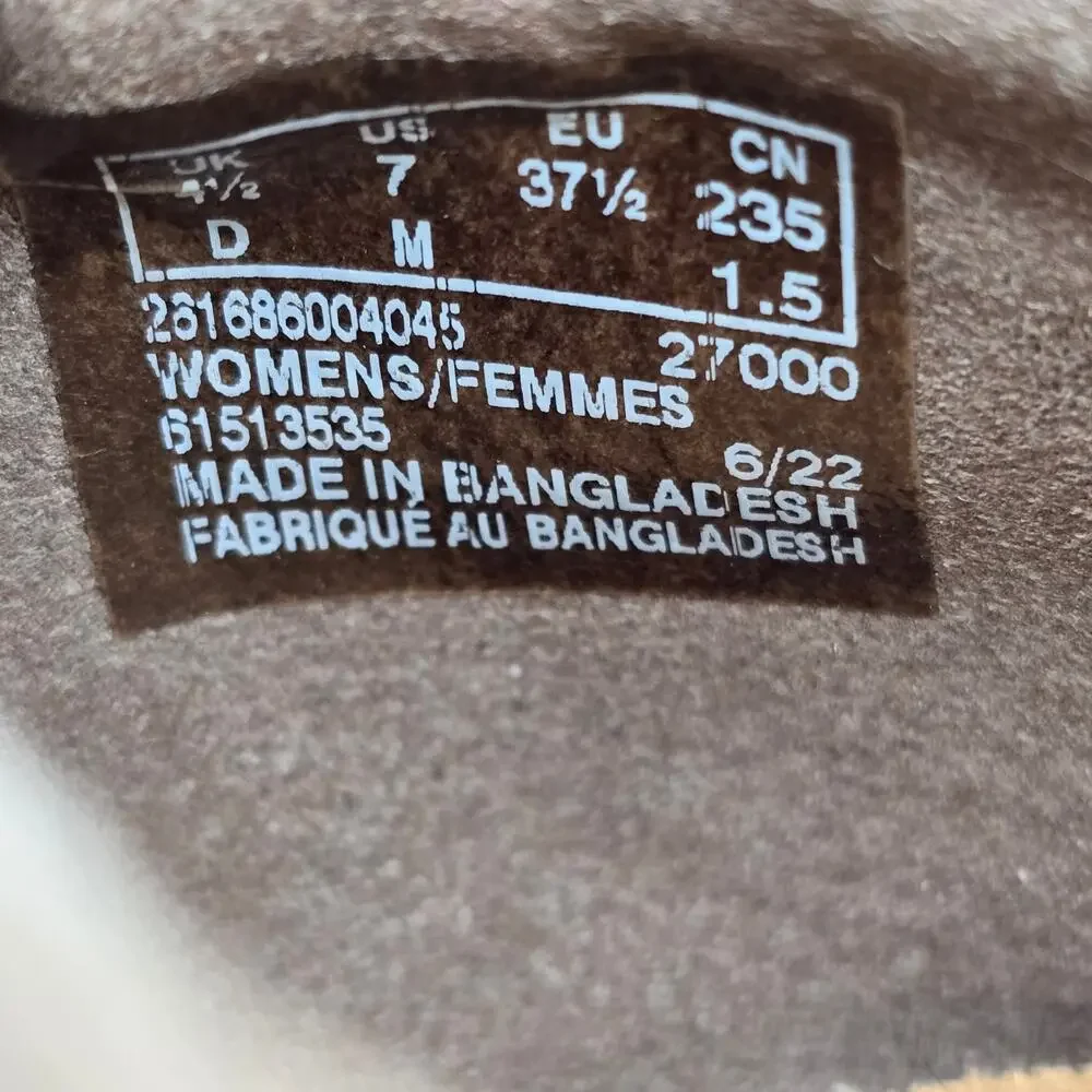 Clarks Shoes Women 7 M Tan Brown Suede Leather Airabell Comfort Slip On Platform